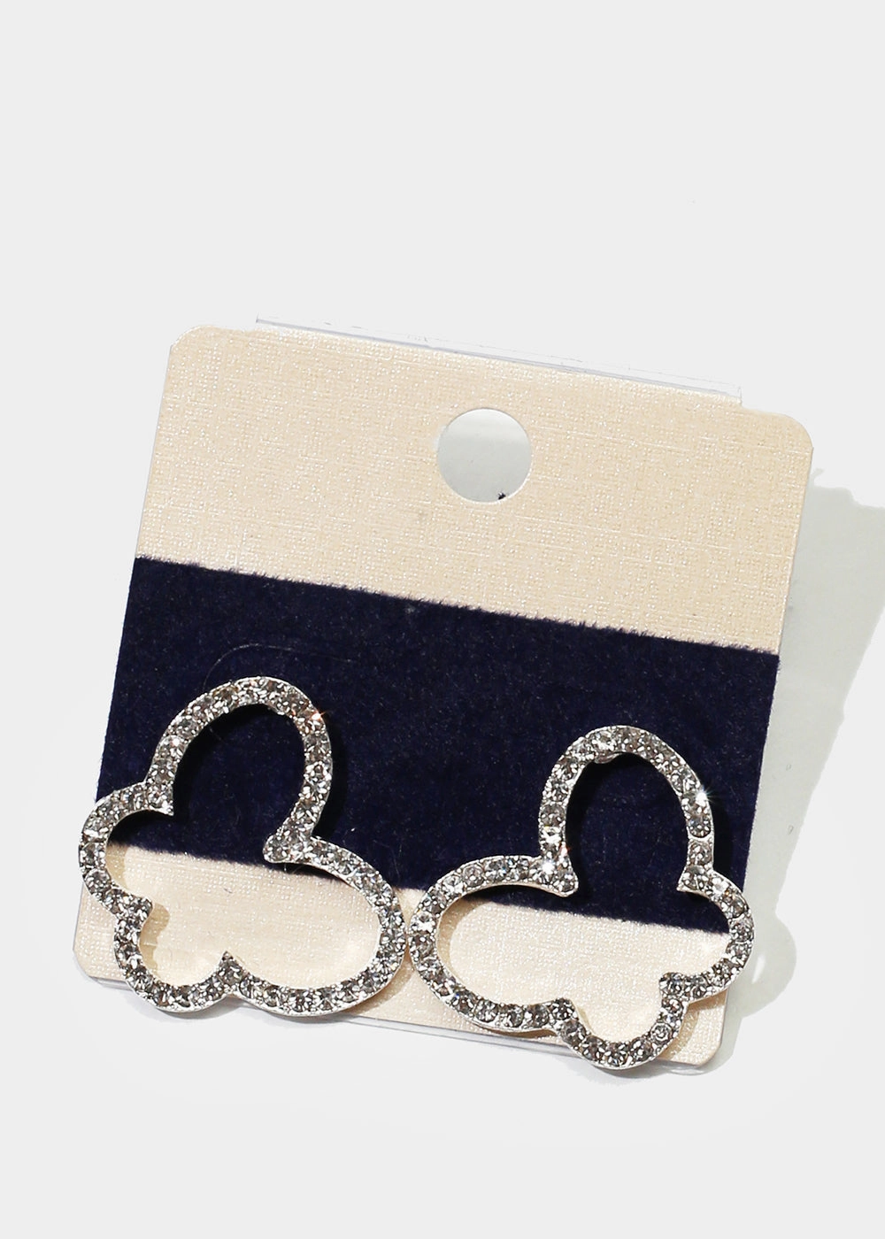 Rhinestone-Studded Butterfly Stud Earrings Stylish Form