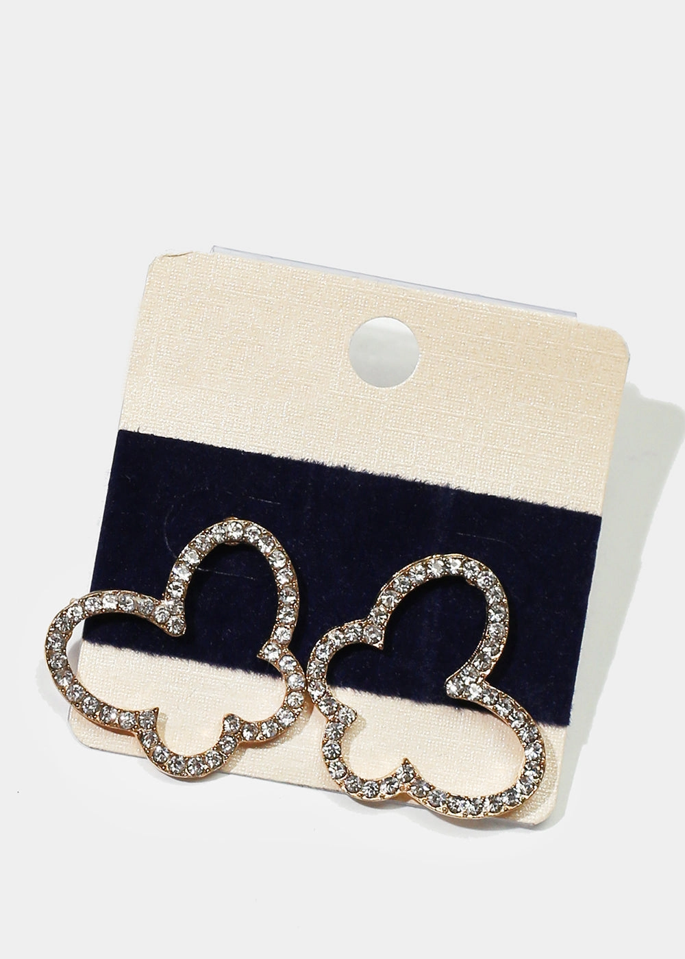 Rhinestone-Studded Butterfly Stud Earrings Light Fit