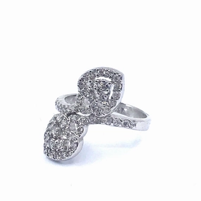Sterling Silver Double Heart Ring Vibrant Sparkle