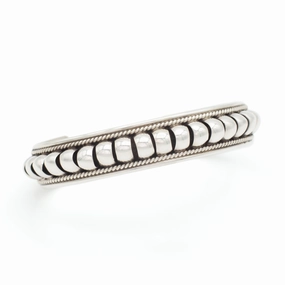 Captivating Accent Pricilla Apache Navajo Handmade Sterling Silver Cuff Bracelet