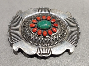 Rick Martinez Navajo Sterling Silver  Belt Buckle - Handmade Native American Event Favorite Statement Accent