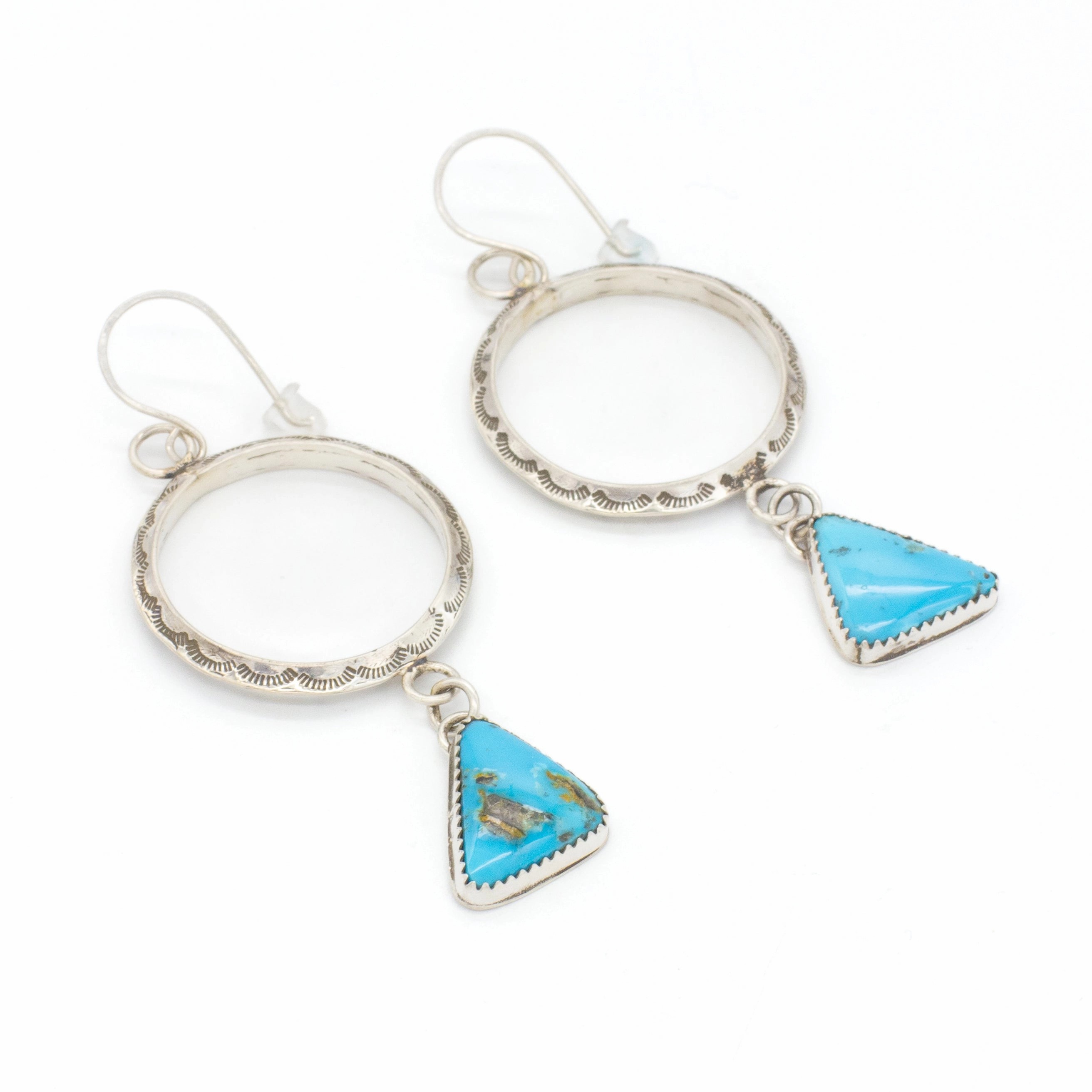 Rochelle Yazzie Navajo Handmade Sterling Silver Turquoise Earrings Elite Highlight Luxury Highlight