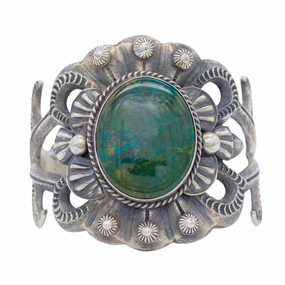 Modern Appeal Roland Dixon Handmade Navajo Sterling Silver Turquoise Bracelet