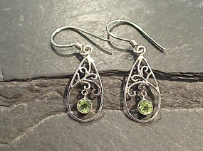 Peridot, Sterling Silver Earrings Daily Match Classic Style