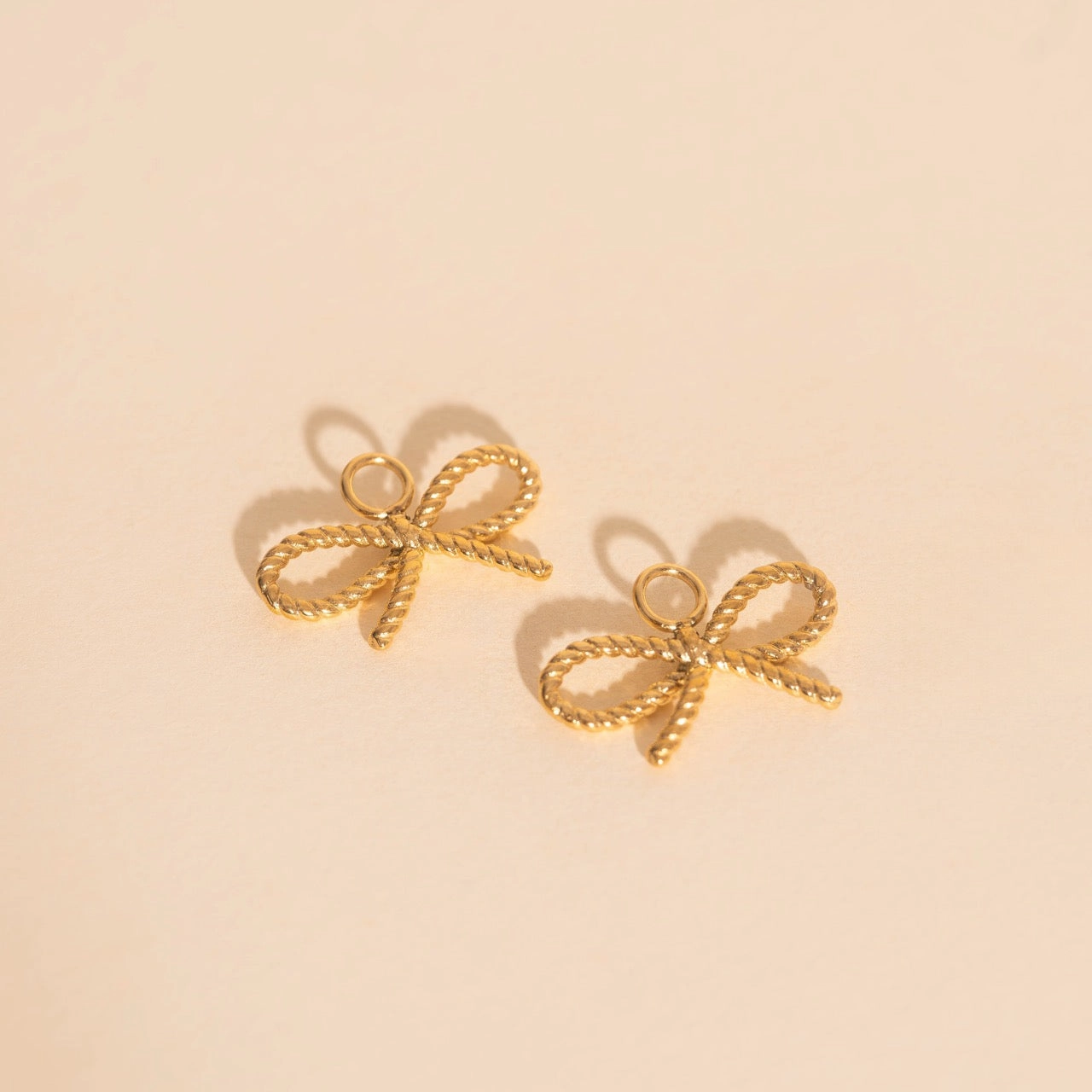 Rope Bow Huggie Hoop Charms Luxury Spark Distinctive Shine