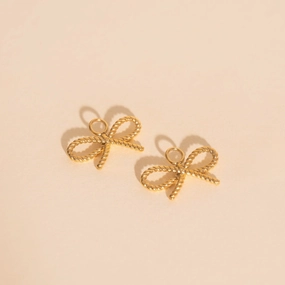 Rope Bow Huggie Hoop Charms Luxury Spark Distinctive Shine