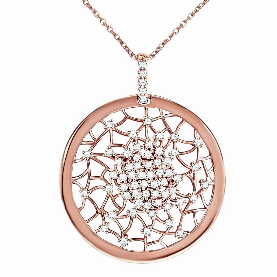 Elegant Gift Layering Choice Rose Gold / Rhodium / Gold Plated Sterling Silver Sprinkled CZ Pendant Necklace