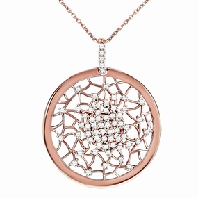 Elegant Gift Layering Choice Rose Gold / Rhodium / Gold Plated Sterling Silver Sprinkled CZ Pendant Necklace