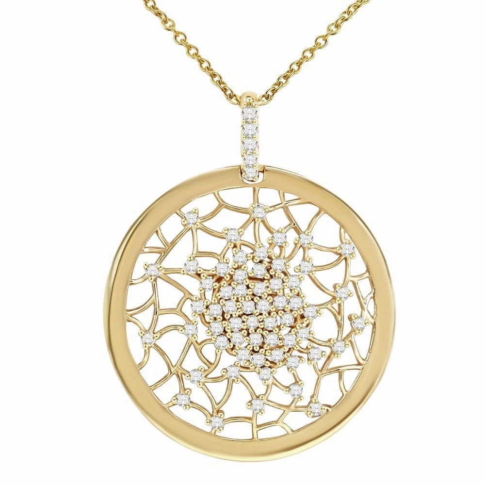 Rose Gold / Rhodium / Gold Plated Sterling Silver Sprinkled CZ Pendant Necklace Balanced Accent Natural Finish