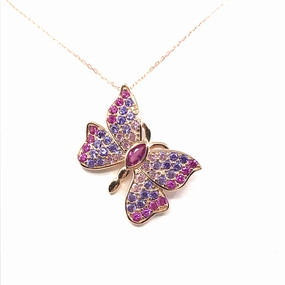 Everyday Detail Rose Gold Plated Sterling Silver Butterfly Pendant Necklace