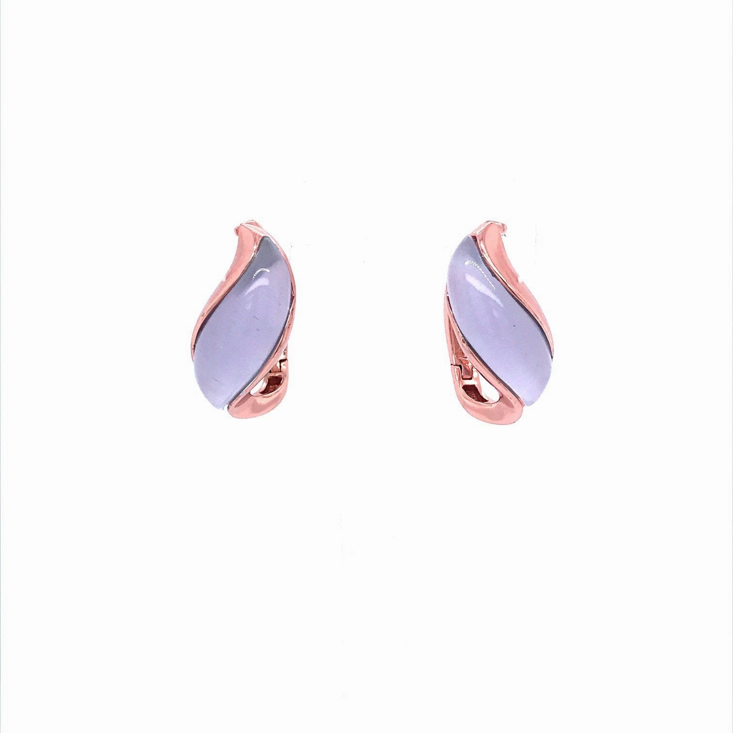 Rose Gold Plated Sterling Silver Purple Hoop Earrings Luminous Highlight