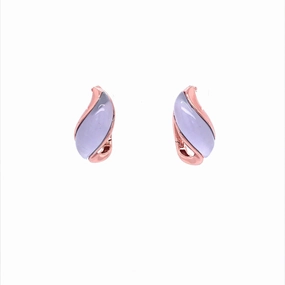 Rose Gold Plated Sterling Silver Purple Hoop Earrings Luminous Highlight