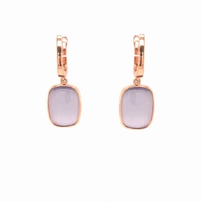 Graceful Spark Classic Attire Rose Gold Plated Sterling Silver Purple Stone Earrings