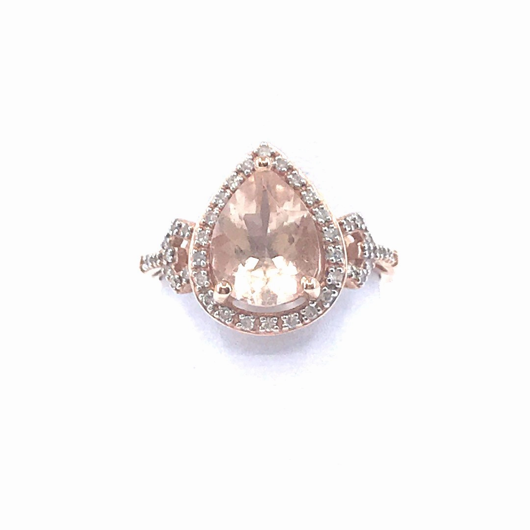 Charming Shine Sleek Feature Rose Gold Teardrop Ring