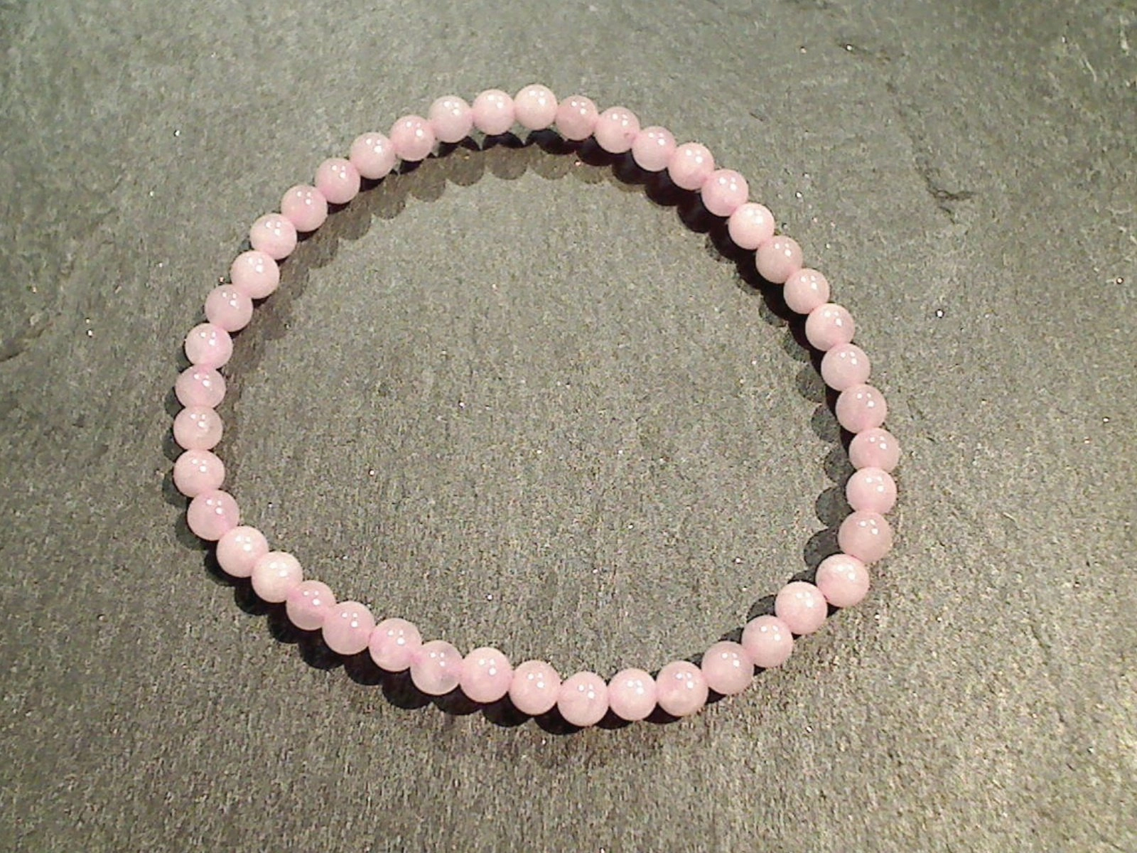 Shiny Jewels Modern feature Rose Quartz 4MM Stretch Bracelet