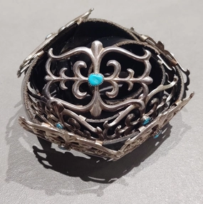 Sand Cast Sterling Silver Concho Belt - Handmade Native American Delicate Glam