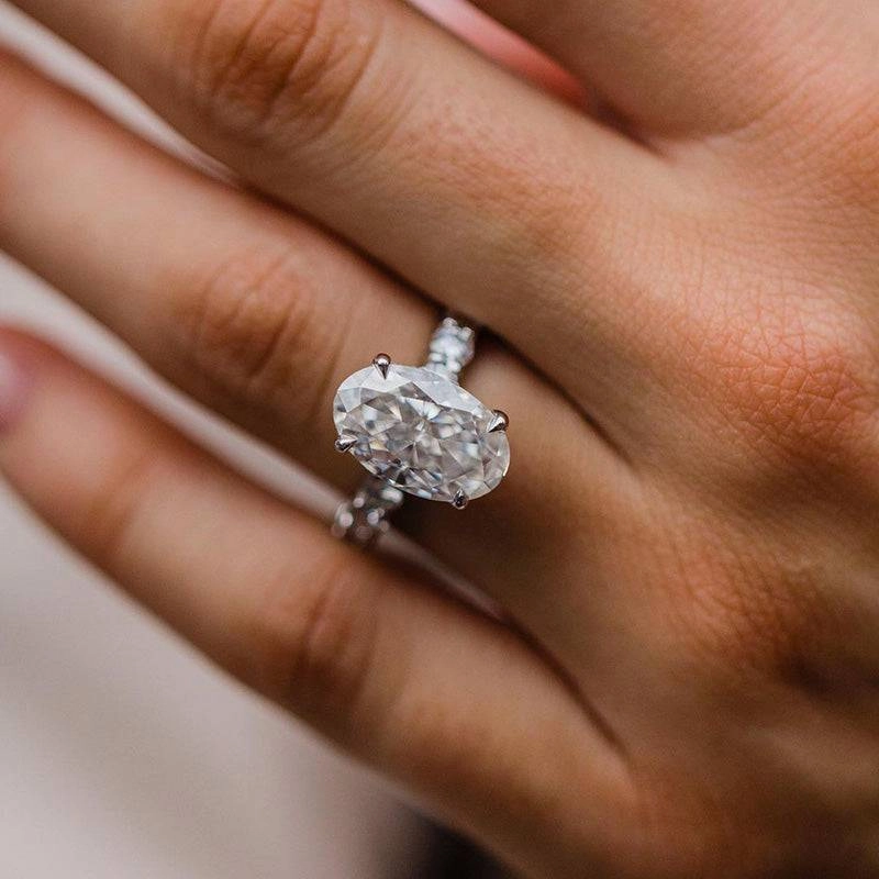 Wedding Occasion Shiny Product Louily Stunning Oval Cut Engagement Ring In Sterling Silver