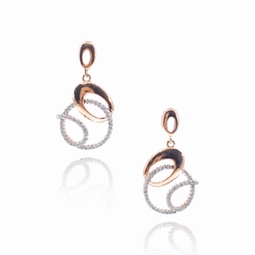 Sterling Silver Rose Gold Plated Earrings Glistening Gem Daily Favorite