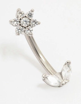 Stunning Finish Surgical Steel Mini Flower Belly Piercing