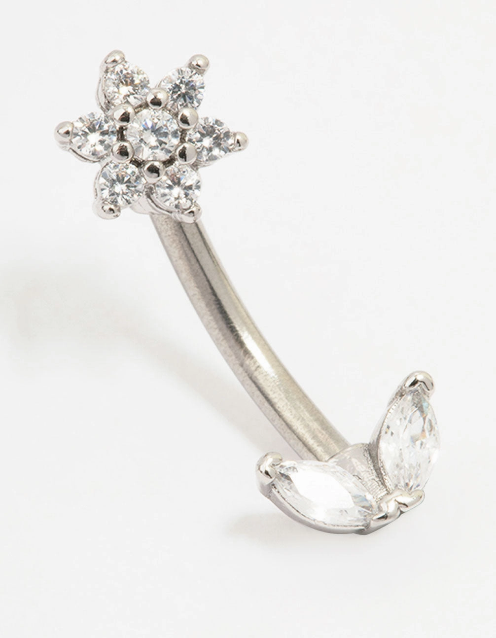 Stunning Finish Surgical Steel Mini Flower Belly Piercing