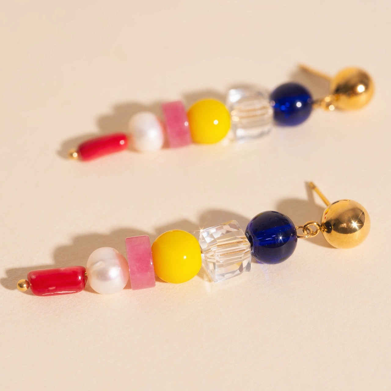 Sea Glass Dangle Stud Earrings Iconic Touch