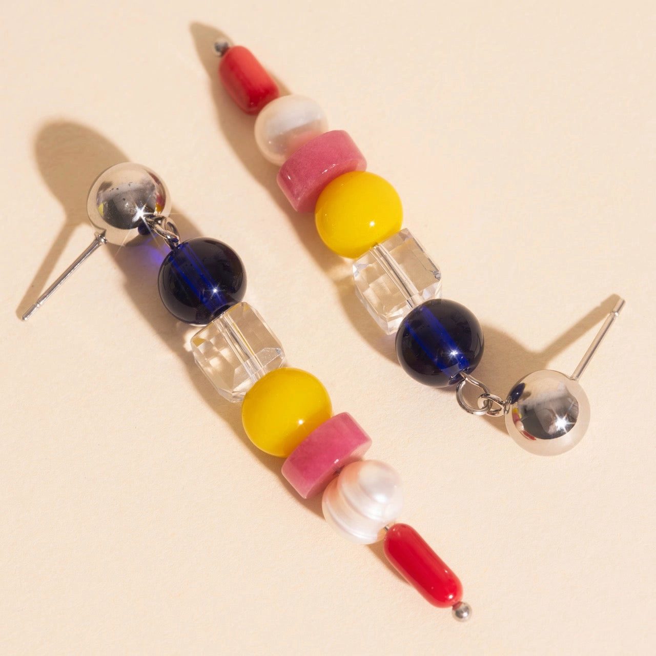 Sea Glass Dangle Stud Earrings Trendy Edge