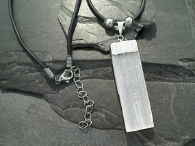 Selenite Blade Necklace - Silver Plated Vibrant Shine Pieces