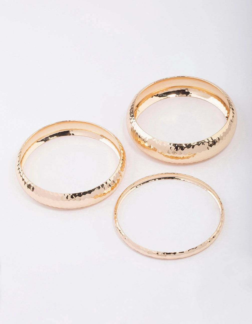 Creative Concept Gold Mixed Molten Gold Bangle 3-Pack