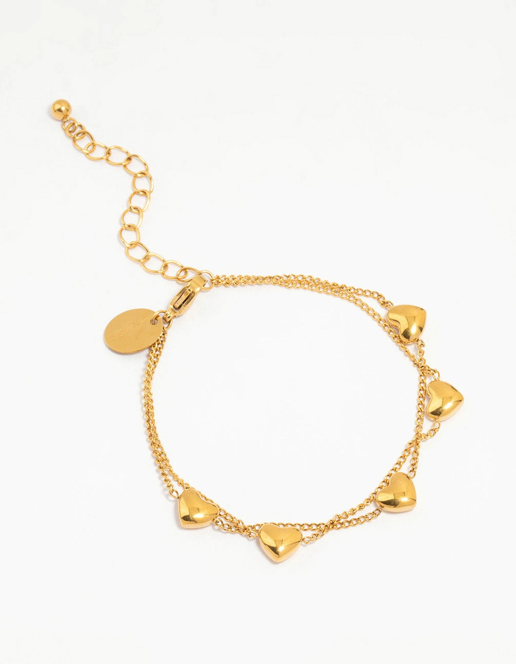 Polished Radiance Waterproof Gold Plated Stainless Steel Flower Petal Charm Bracelet