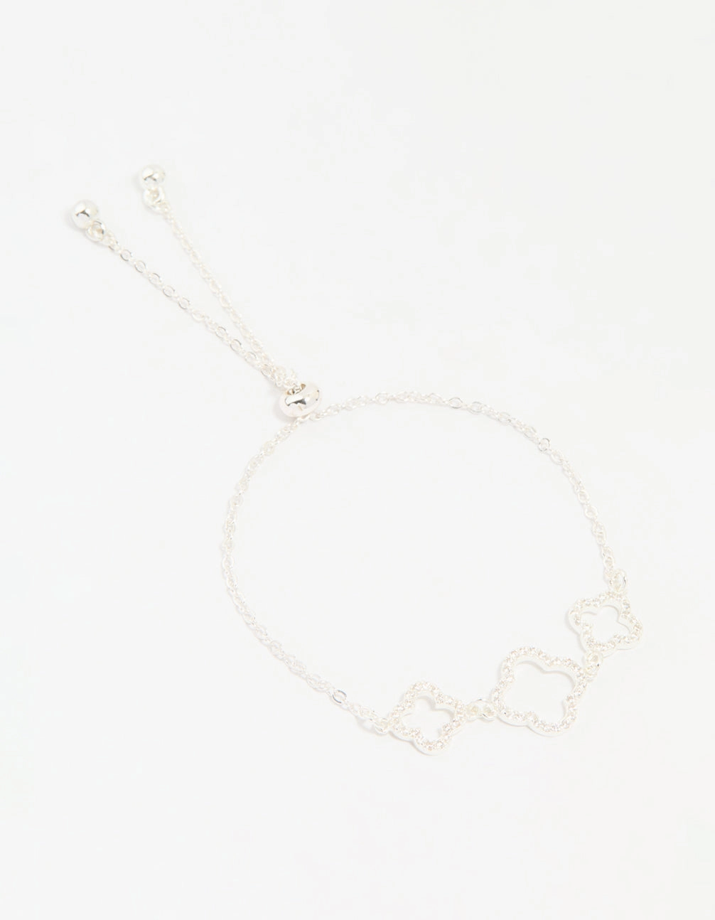 Support Artisans Discount Find Silver Plated Cubic Zirconia Outline Triple Flower Toggle Bracelet