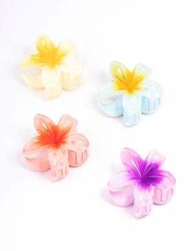Mini Tropical Flower Hair Claw 4-Pack Glam Style Charming Craft