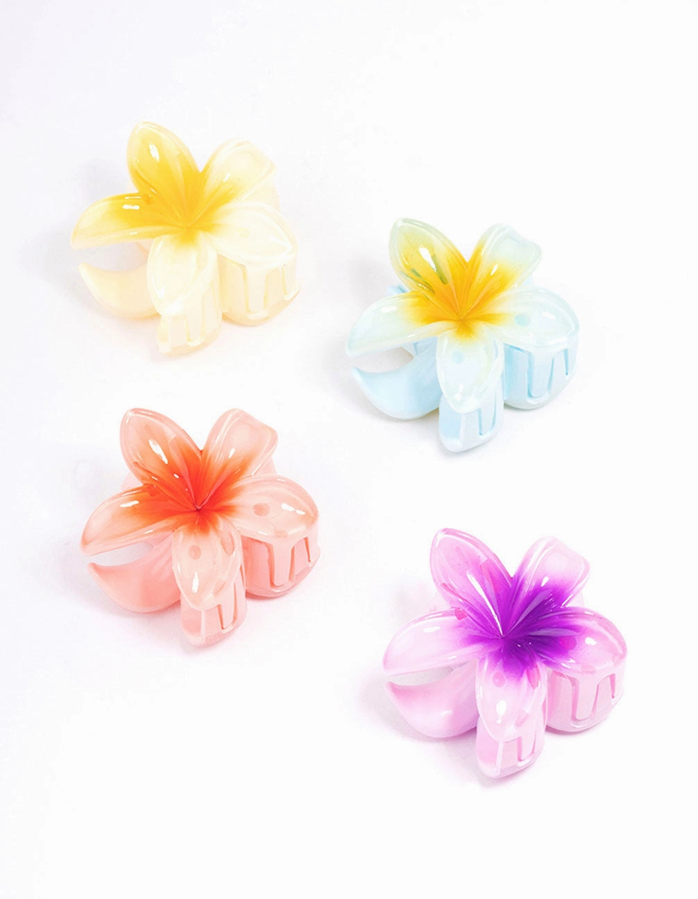 Mini Tropical Flower Hair Claw 4-Pack Glam Style Charming Craft