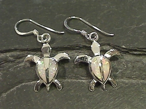 Lab Created Opal, Sterling Silver Earrings Colorful Glow