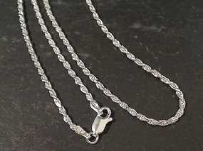 Fresh Detail Clear Style 18" Med. Gauge 2mm Rope Chain, Sterling