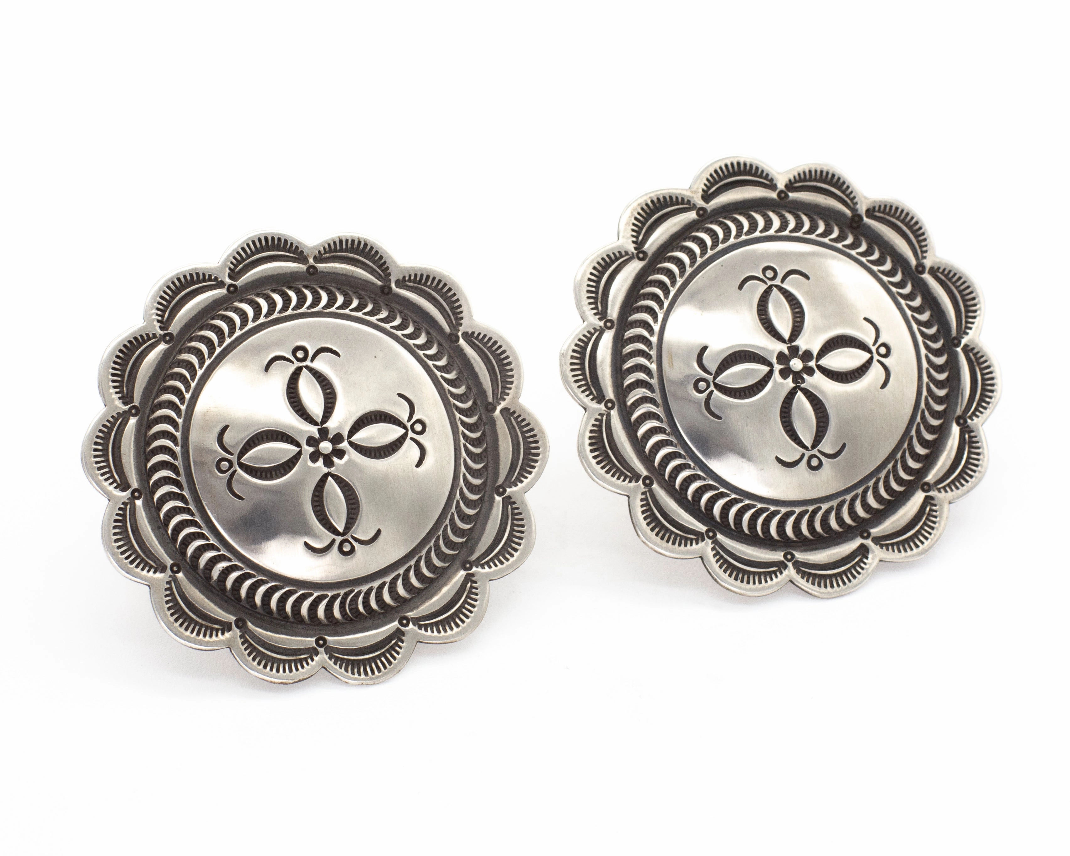 Lloyd Nelson Rocking Horse Ranch Sterling Silver Earrings Light Pop Polished Highlights