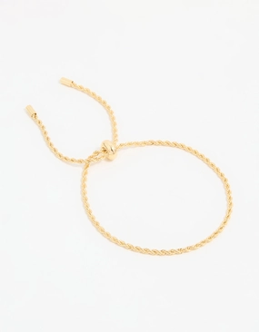 Fairy-Tale Sight Borderless Fusions Gold Plated Simple Rope Toggle Bracelet