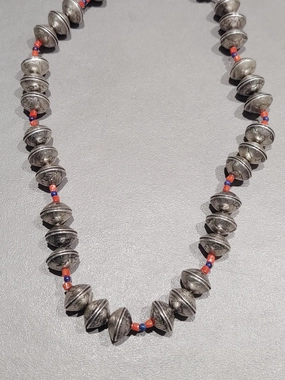 Betty Yellowhorse Navajo Mercury Dime Coral Lapis Necklace - Handmade Native American Everyday Sparkle