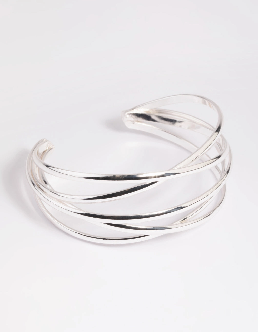 Self-Love Gift Speedy Vision Silver Cross Over Cuff Bracelet