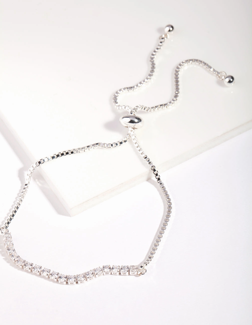 General Pick Favorable Fusions Silver Cubic Zirconia Toggle Tennis Bracelet