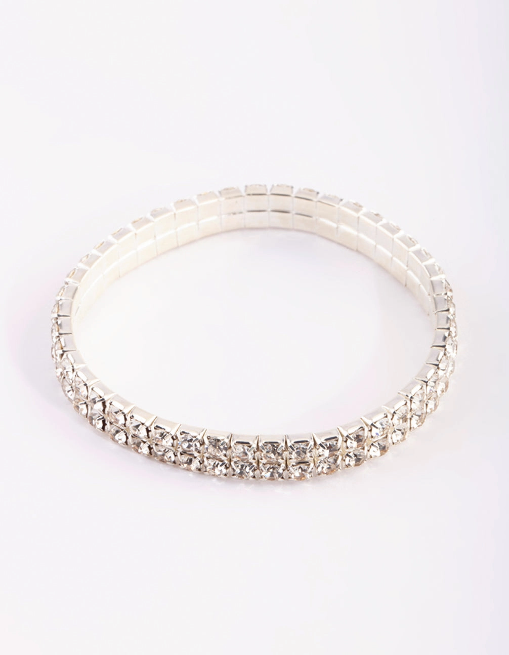 Collector's Items Silver Diamante Stretch Bracelet