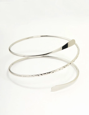 Silver Hammered Arm Cuff Recent Sight