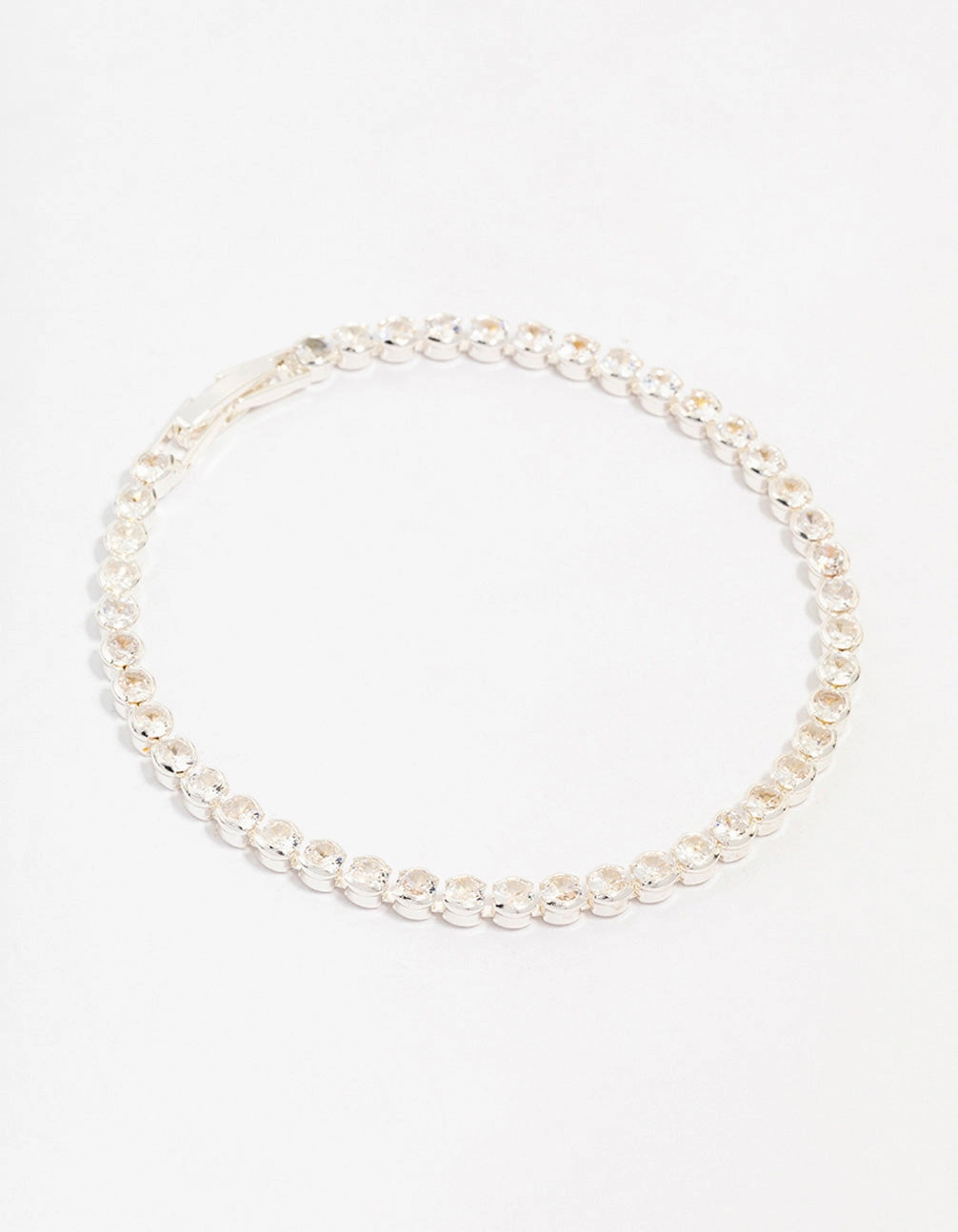 Silver Plated Brass  Single Classic Tennis Bracelet Royal Vibe