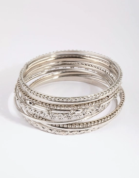 Silver Statement Bangle Pack Luxury For Less Age Gracefully