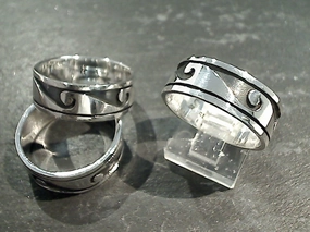 Size 10.5 Sterling Silver Waves Ring Smooth Finish