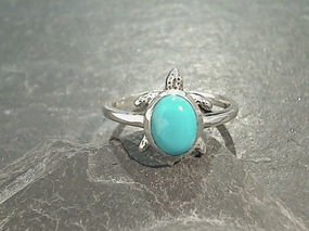 Seasonal Style Size 7.25 Turquoise, Sterling Silver Sea Turtle Ring