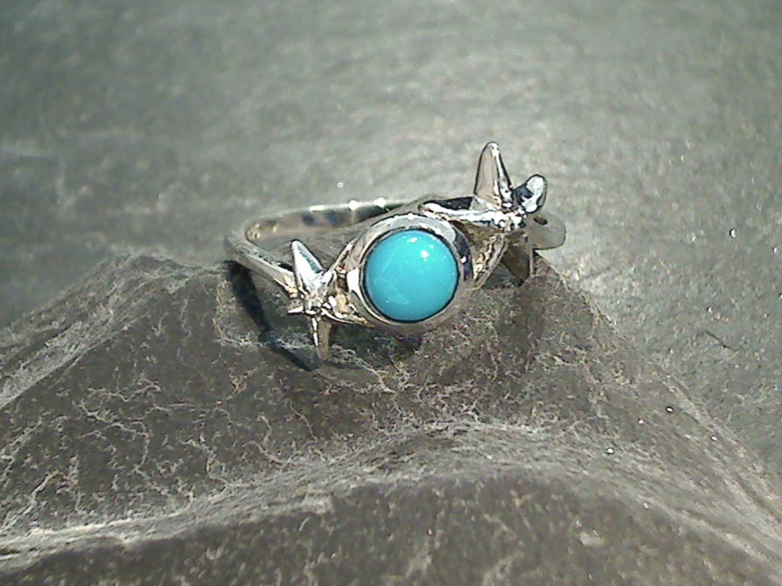 Valentine Token Daring Look Size 7.5 Turquoise, Sterling Silver Starfish Ring