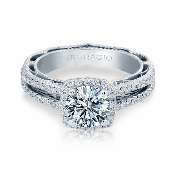 Luxe Appeal Petite Glam Diamond Engagement Ring Verragio Venetian Collection 5007CU