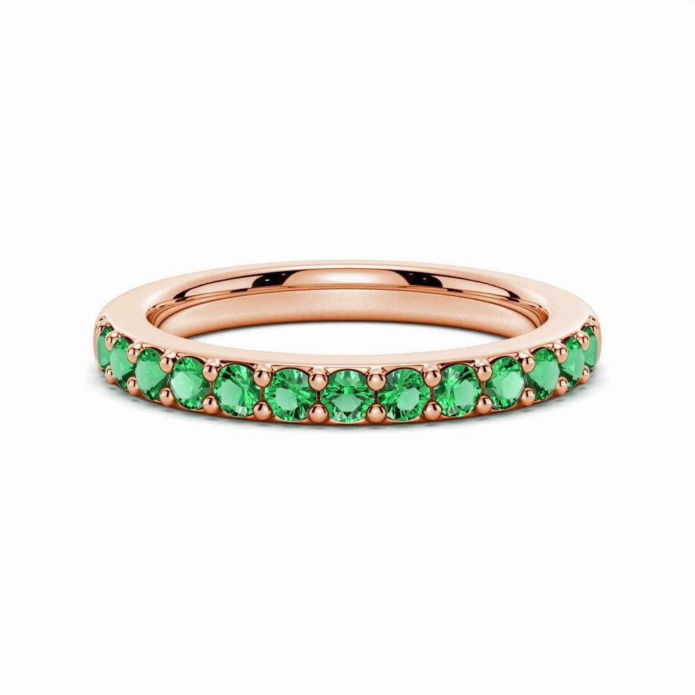 Easy Care Unique Expression Pav?? Emerald Half Eternity Ring