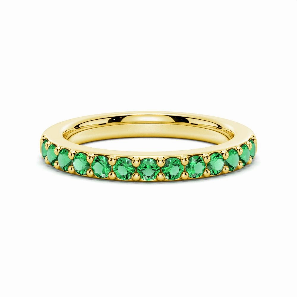 Pav?? Emerald Half Eternity Ring Layering Essential Unique Work