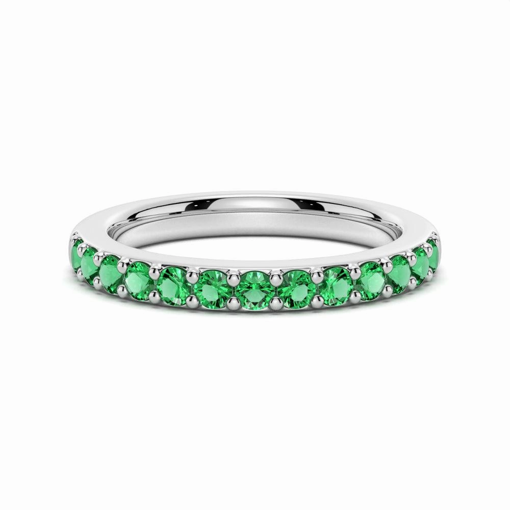 Pav?? Emerald Half Eternity Ring Bold Pieces Polished Form